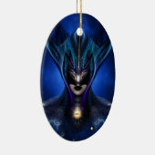 Taidushan Sai Shadow Blue Ceramic Oval Ornament (Rechts)