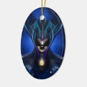 Taidushan Sai Shadow Blue Ceramic Oval Ornament (Links)