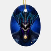 Taidushan Sai Shadow Blue Ceramic Oval Ornament (Achterkant)