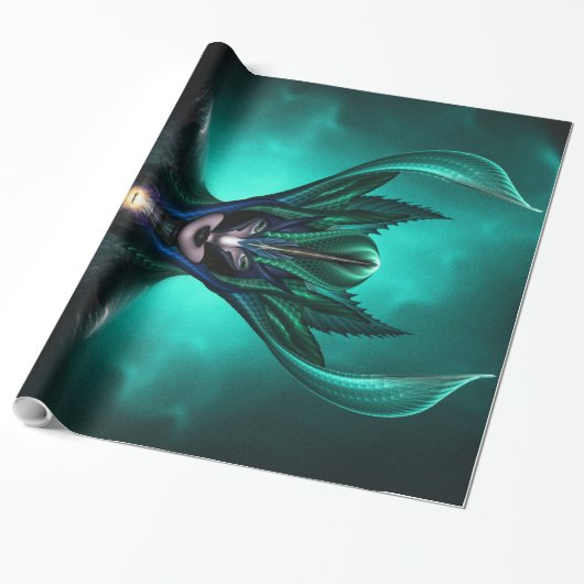 Taidushan Sai Shadow Blue Emerald Light Wrapping Cadeaupapier (Uitgerold)