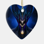 Taidushan Sai Shadow Blue RB Portret Keramisch Ornament (Rechts)