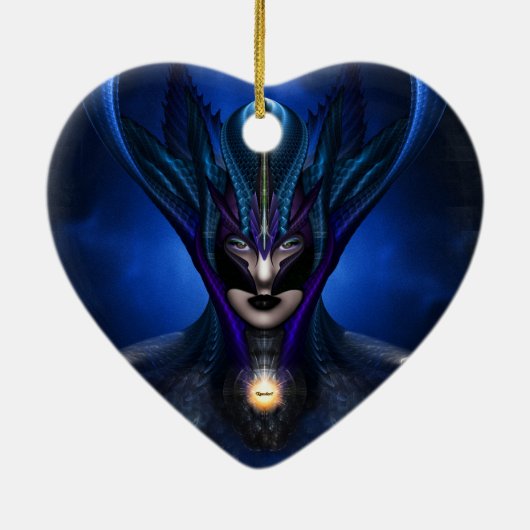 Taidushan Sai Shadow Blue RB Portret Keramisch Ornament (Achterkant)