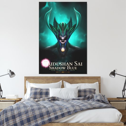Taidushan Sai Shadow Blue TEL Canvas afdrukken (Insitu (Slaapkamer))