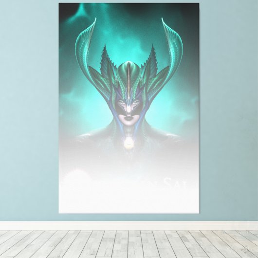 Taidushan Sai Shadow Blue TELGR Canvas Afdrukken (Insitu (Houten vloer))