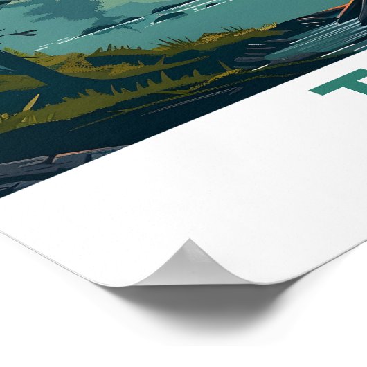 Taiga Forest Illustratie Reizen Poster (Hoek)