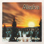 Taiga Sun - Alaska Glazen Onderzetter (Voorkant)