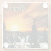 Taiga Sun - Alaska Glazen Onderzetter (Achterkant)