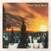 Taiga Sun Glazen Onderzetter (Voorkant)