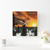 Taiga Sun Vierkante Klok (Huis)