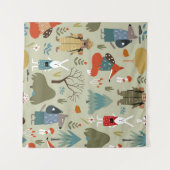 Taiga Wildlife:  Kinder Patroon Wandkleed (Voorkant (horizontaal))