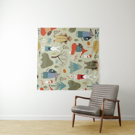 Taiga Wildlife:  Kinder Patroon Wandkleed (In Situ (horizontaal))