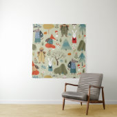 Taiga Wildlife:  Kinder Patroon Wandkleed (In situ)