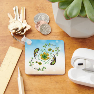 Taiji Bloem, Bloemige Yin Yang Harmonie Sleutelhanger