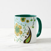 Taiji Bloem – Groene & Gele Bloemschikking Mok (Voorkant rechts)