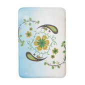 Taiji Flower – Green & Yellow Botanical Art Badmat (Voorkant Verticaal)