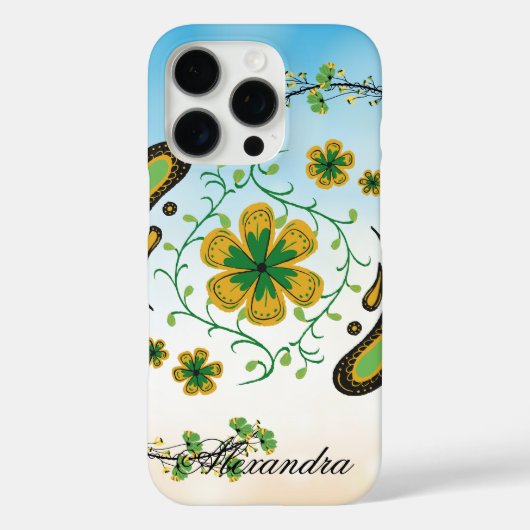 Taiji Flower – Groene en Gele Bloemkunst Case-Mate iPhone Case (Achterkant)