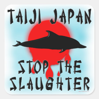 Taiji Slaughter Vierkante Sticker