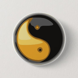 Taijitu_geel Ronde Button 5,7 Cm