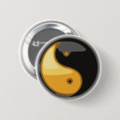 Taijitu_geel Ronde Button 5,7 Cm (Voorkant /achterkant)