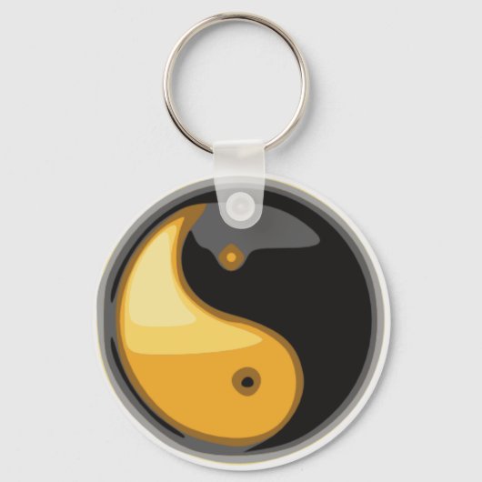 Taijitu_geel Sleutelhanger (Voorkant)