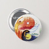 Taijitu illustreert de polariteit ronde button 5,7 cm (Voorkant /achterkant)