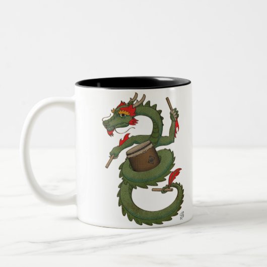 Taiko Dragon in kleur Tweekleurige Koffiemok (Links)