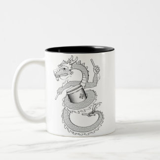 Taiko Dragon in zwart-wit Tweekleurige Koffiemok