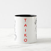 Taiko Dragon in zwart-wit Tweekleurige Koffiemok (Center)