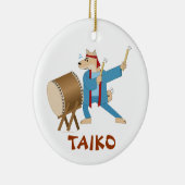 Taiko Drum Cartoon Dog Taiko Drummer Keramisch Ornament (Rechts)