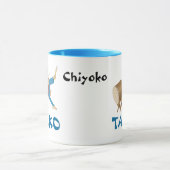 Taiko Drum Cartoon Dog Taiko Drummer Mok (Midden)