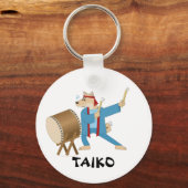 Taiko Drum Cartoon Dog Taiko Drummer Sleutelhanger (Voorkant)