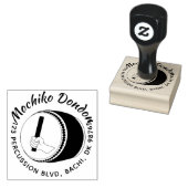 Taiko Drum Gifts Retouradres Stempel voor Drummers (Gestempeld)