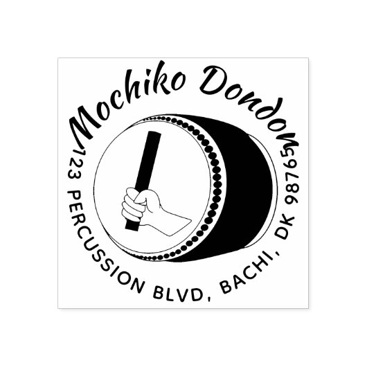 Taiko Drum Gifts Retouradres Stempel voor Drummers (Afrduk)