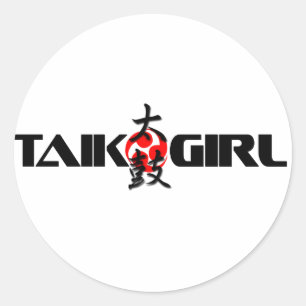 Taiko Girl (ontwerp 1) Ronde Sticker