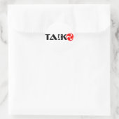 Taiko Guy (Ontwerp 1) Ronde Sticker (Tas)
