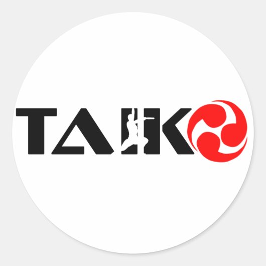 Taiko Guy (Ontwerp 1) Ronde Sticker (Voorkant)