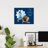 Taiko smelt als Geweldige (Art + Haiku) Poster (Thuiskantoor)