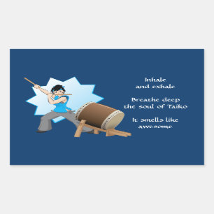 Taiko smelt als Geweldige (Art + Haiku) Rechthoekige Sticker