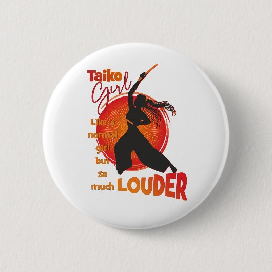 TaikoGirl Loud (dreadlocks) Ronde Button 5,7 Cm (Voorkant)