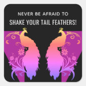Tail Feathers Inspirerend Square Sticker (Voorkant)