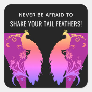 Tail Feathers Inspirerend Square Sticker