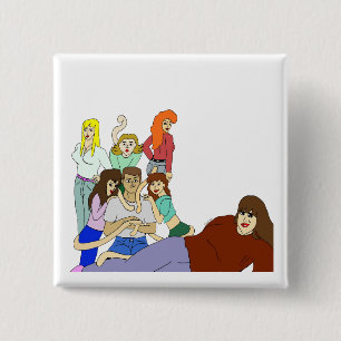 Tail harem vierkante button 5,1 cm