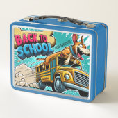 Tail-kwispelende schooldag lunchbox (Achterkant)