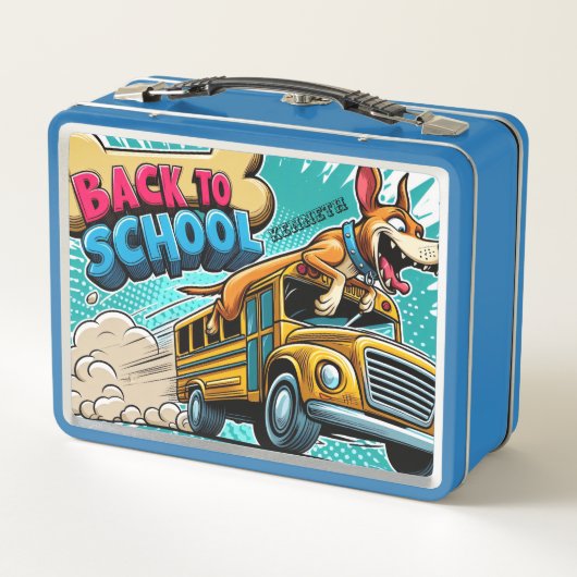 Tail-kwispelende schooldag lunchbox (Achterkant)