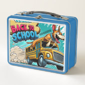 Tail-kwispelende schooldag lunchbox (Voorkant)