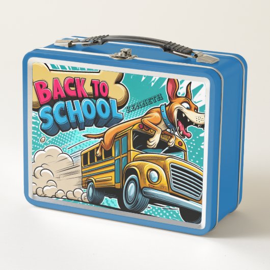 Tail-kwispelende schooldag lunchbox (Voorkant)