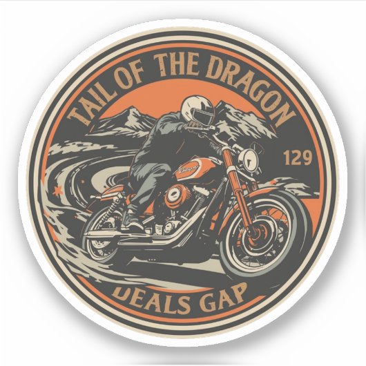 Tail of the Dragon Deals 318 curves road trip  Sticker (Voorkant)