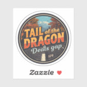 Tail of the Dragon Deals 318 curves road trip  Sticker (Vel)