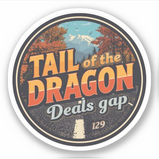 Tail of the Dragon Deals 318 curves road trip  Sticker (Voorkant)