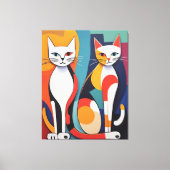 Tail Tales: Abstracte avonturen van katten Canvas Afdruk (Voorkant)